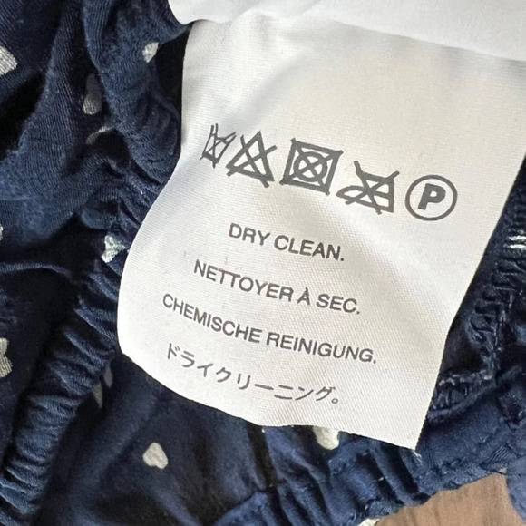 Madewell Faux Wrap 100% Silk Top with Heart Detailing Deep Navy Size Small EUC - Picture 7 of 7